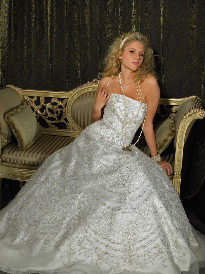 Orifashion HandmadeLuxury Wedding Dress with Swarovski Beads AL1 - Click Image to Close